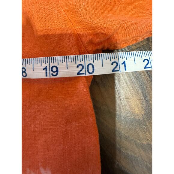 Rachel Zoe 100% Linen Tie Dye Orange Trucker Jacket Size M - Picture 10 of 10